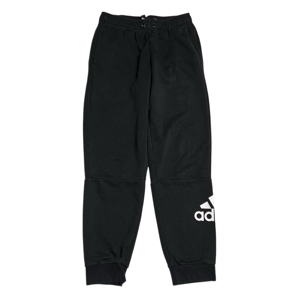 Adidas Black Sweatpants with Tapered Leg and Elastic Cuffs